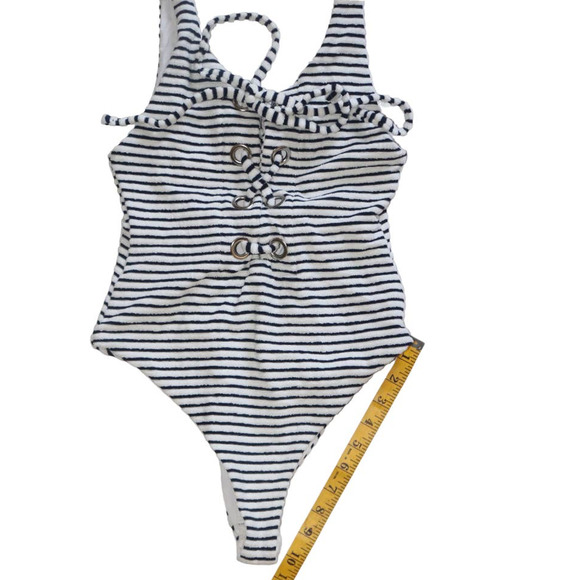 Mara Hoffman Terry Lace Up One Piece Swimsuit NWT Size Small - Picture 7 of 10
